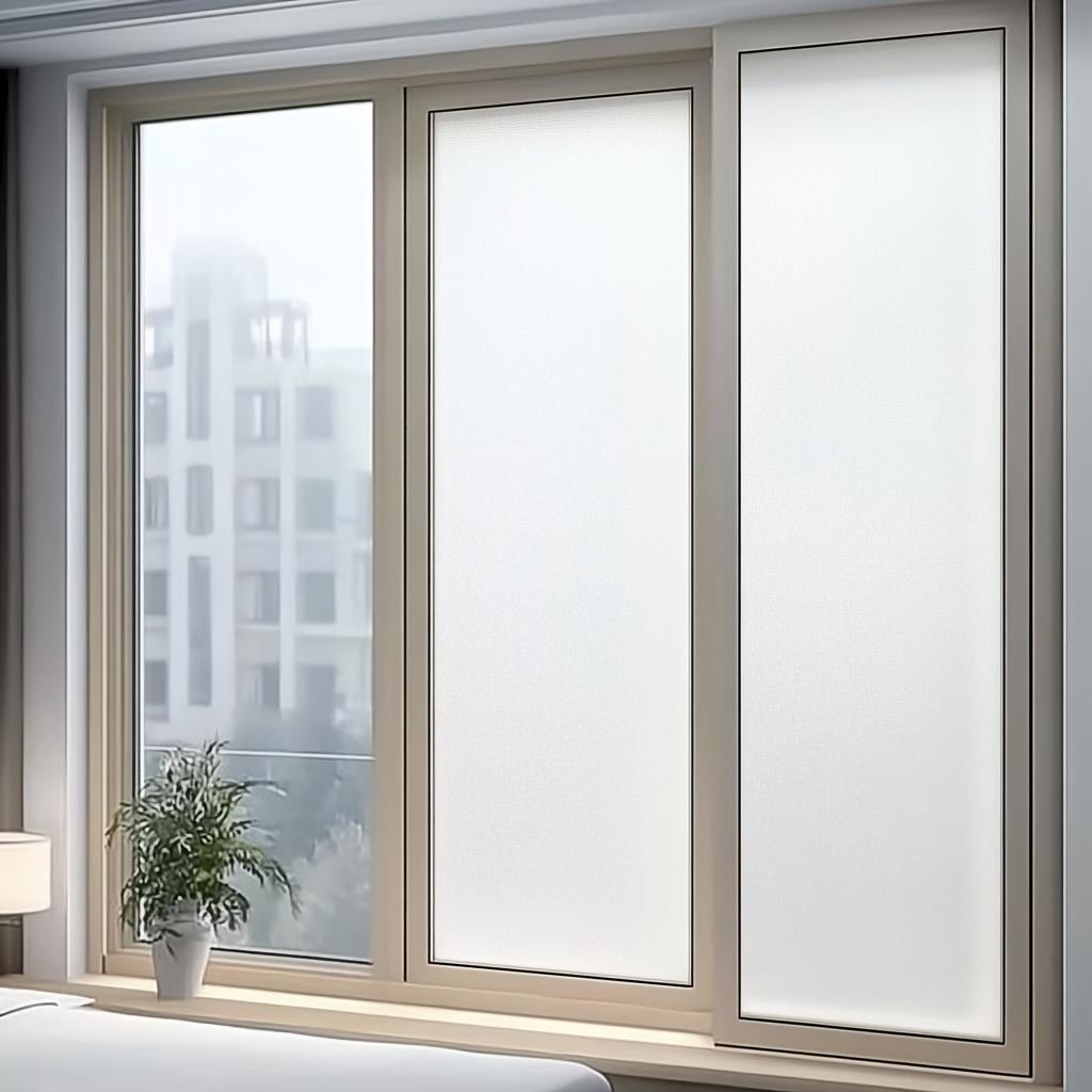 One Roll, Privacy Window Sticker - Office, Bathroom And Home Frosted Glass Film - Translucent And Opaque - Static Adhesive - Blocks Peeks And Glare