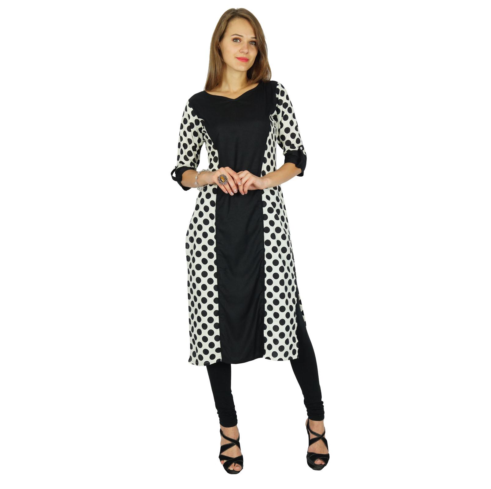 

Повсякденне плаття-туніка Phagun Kurta з індійського Боллівуду для жінок в етнічному стилі Курті 8 чорний