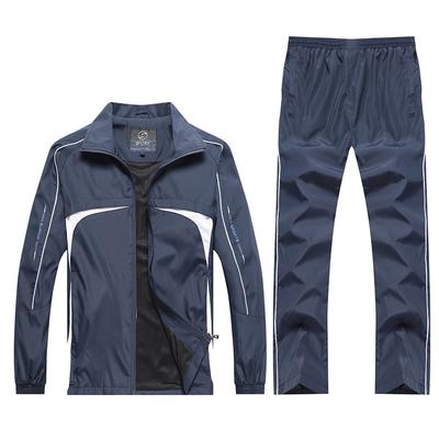 Men's Sportswear Suit Tracksuit Male Casual Active Sets Outwear 2PCS Jacket Pants Plus Size L-5XL