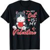 Valentines Day My Cat Is My Valentine Cute Women Men Boys Girls Cotton Men T Shirt