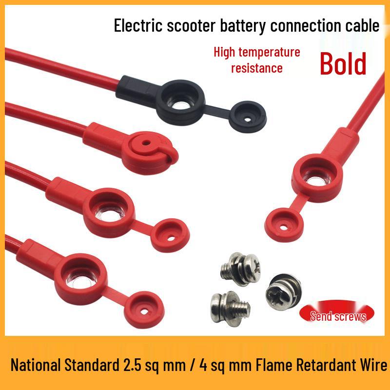 Thickened Pure Copper Core Electric Vehicle Battery Cable 48V/60V/72V - 2.5/4/6 Sq