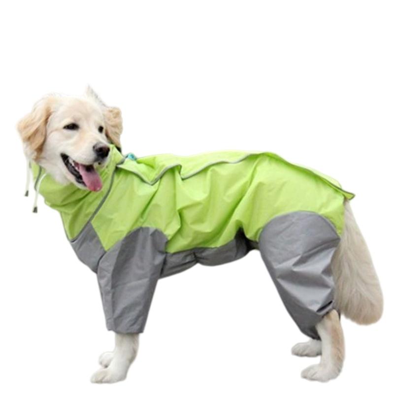 Outdoor Dog Raincoat Jumpsuit Waterproof Dog Suits Rain Cape For Medium Big Dogs Four Corner Hooded Jacket Poncho Pet Rain Coat