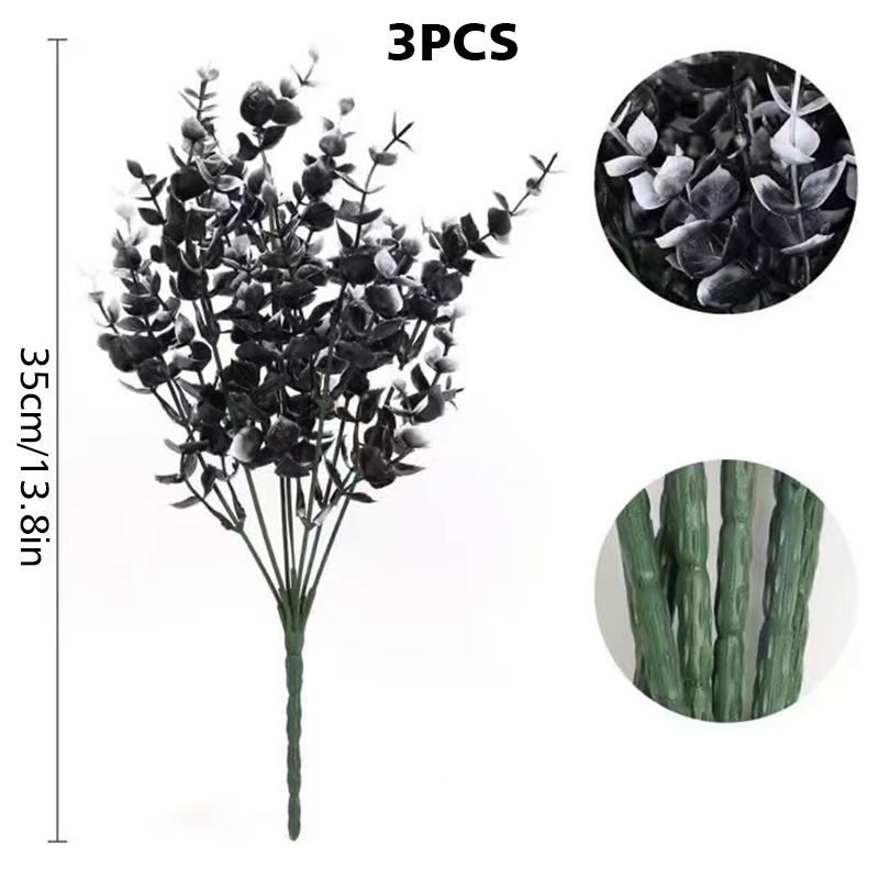 3PC Black Home Decorations Fake Plants Halloween Decor Artificial Leaves Atmosphere Multiple Options Available