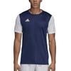 adidas T Shirts Men's Blue With White Lettering Crew Neck Moderate