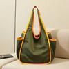 Large Capacity Tote Bag Foldable Eco-Friendly Bag Retro Shopping Bag  Portable Use