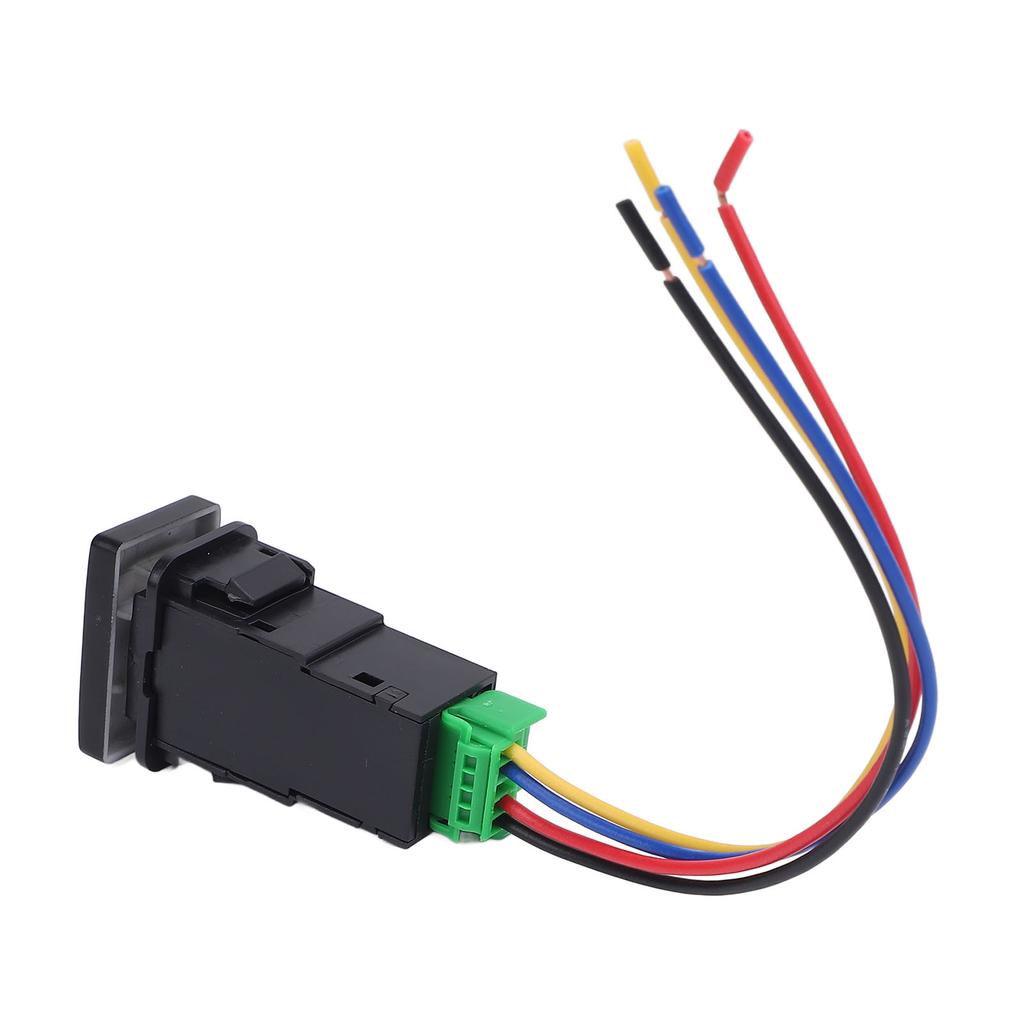 4 Pole 12V Push Button Switch with LED Background Indicator Light for Fog Light DRL LED Light Bar