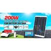 1Dual USB Solar Panel Monocrystaline Solar Cells Solar Panel with 10-50A Controller for Car Yacht RV Battery 200W 2V