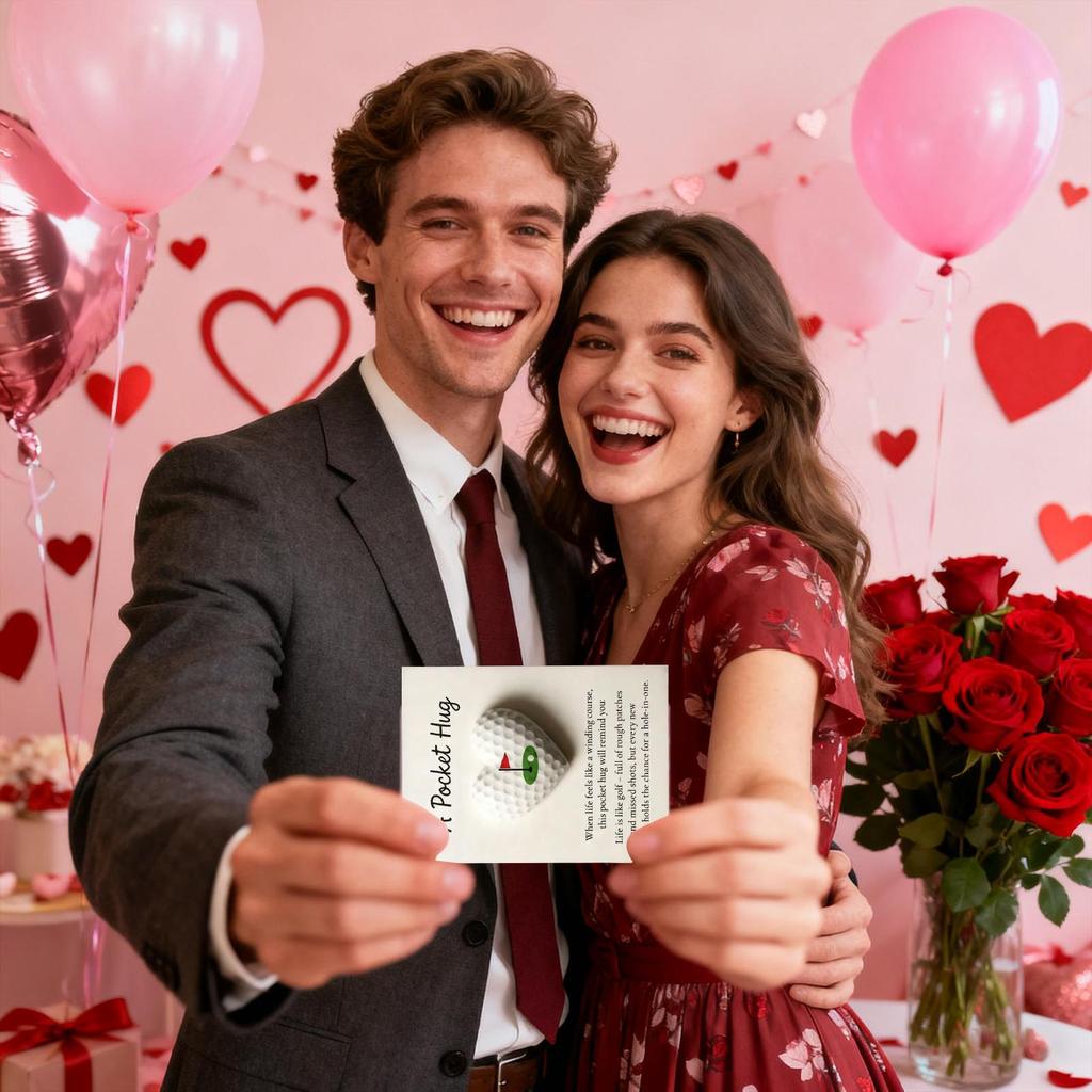 Pocket Heart Cards Golf Theme Encouragement Decoration Sports Greeting Cards for Thanksgiving Mother's Day Valentines Birthday