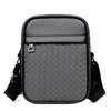 WEIXIER Men's Crossbody Bags Fashion, Casual Woven PU Leather Shoulder Bag for Business, Vertical Sling Bag for Men