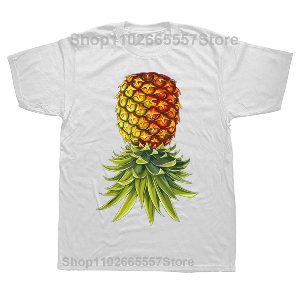 Lustig Wirklich Wie Invertiert Auf Dem Kopf Ananas T-Shirts Herren Mode Lässiges T-Shirt Baumwolle Locker Übergroßes T-Shirt
