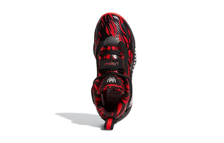 adidas D.O.N. Issue #3 J Cushioning, Wear Resistant Mid Top Basketball Shoes Black Red GZ5494