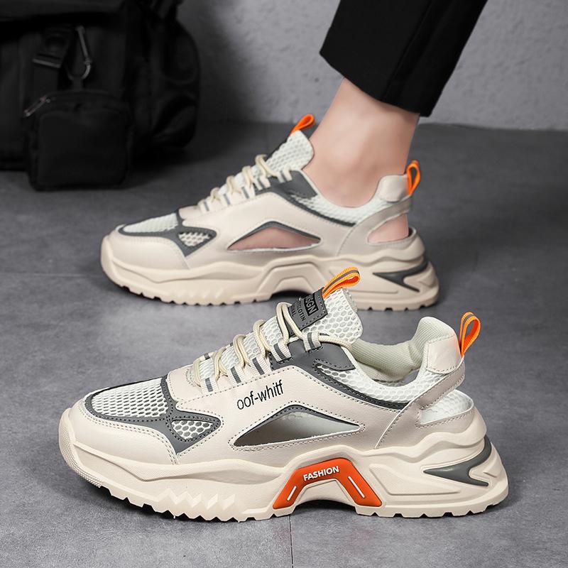 New Large-sized Men's Casual Sports Shoes Thick-soled Sneakers Breathable Men's Running Shoes Outdoor Hiking Punk Loafers