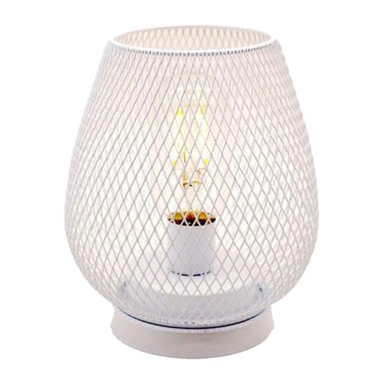 Birdcage Shaped Table Lamp Battery Operated Iron Mesh Shade Night Light for Bedside Bar Cafe Bedroom