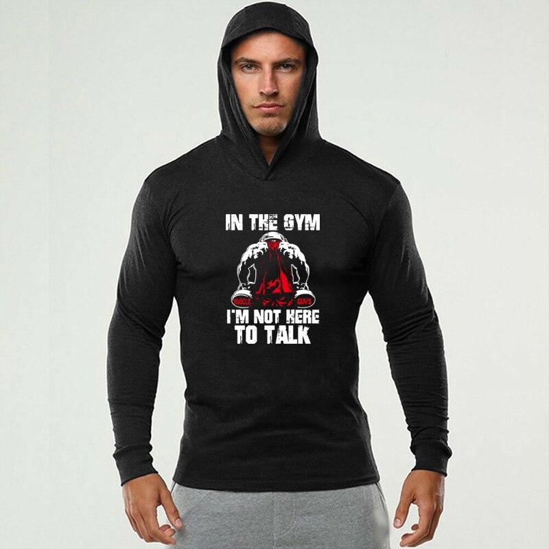 Muscleguys Spring and Autumn Men'sSweater Youth Sports Hoodie shirt Fitness Jogging Tee Simple and Stylish Long Sleeve Tops