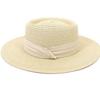 Top Hat Female Travel Outdoor Photo Flat Top Sun Hat Fashionable Streamer Simple Beach Hat
