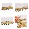 Starfish Starfish Earrings Golden Seashell Dangle Earrings Retro C-Shape Earrings Set  Summer