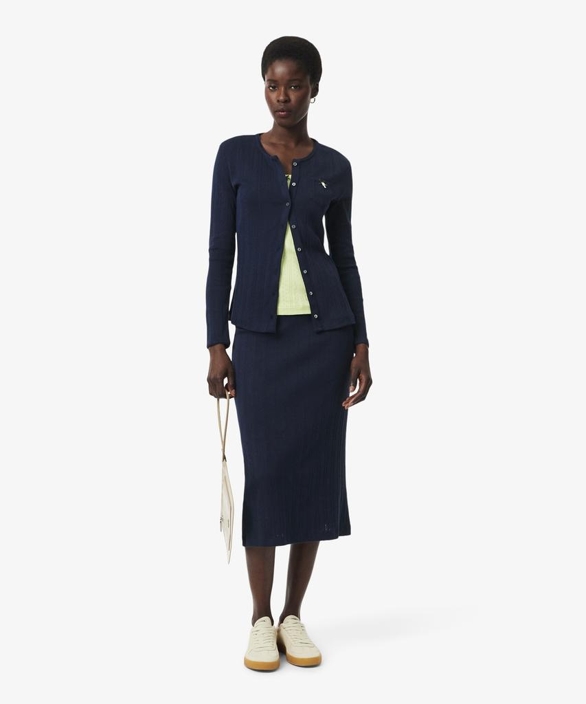 Lacoste Women'S Pointel Mid-Length Skirt Jf9831-56G 166