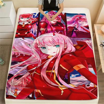 1PC DARLING In the FRANXX Zero Two Print Flannel Blanket, High Quality All Seasons, Home Decor, Warmth and Comfort, Perfect for Christmas Gifts