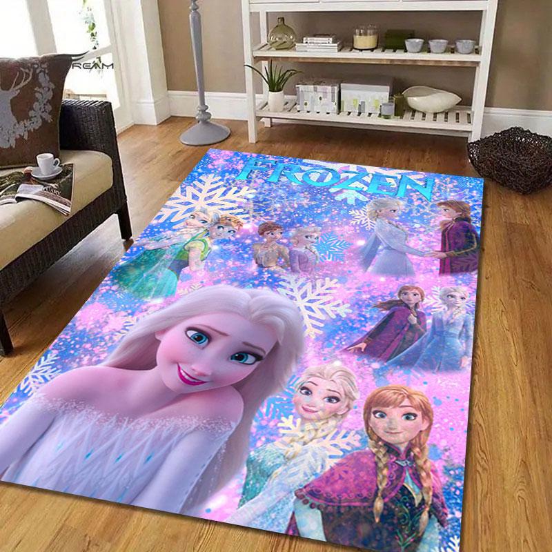 Elsa Queen cartoon pattern rug, Frozen theme, suitable for home, bedroom, bedside rug, and bathroom mat.