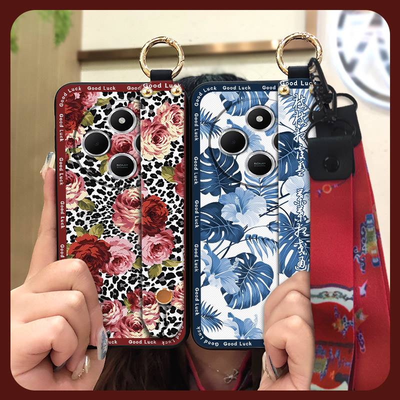 Wasserdichte Handyhülle für ältere Dame für Redmi A4 5G für Mama Handschlaufe Silikon Schutz Softcase Handyhalter Ring