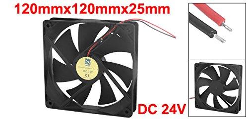 Uxcell Kühlgehäuse-Lüftermotor, DC24V, 120mm x 120mm x 25mm, Bürstenlos, 7 Flügel