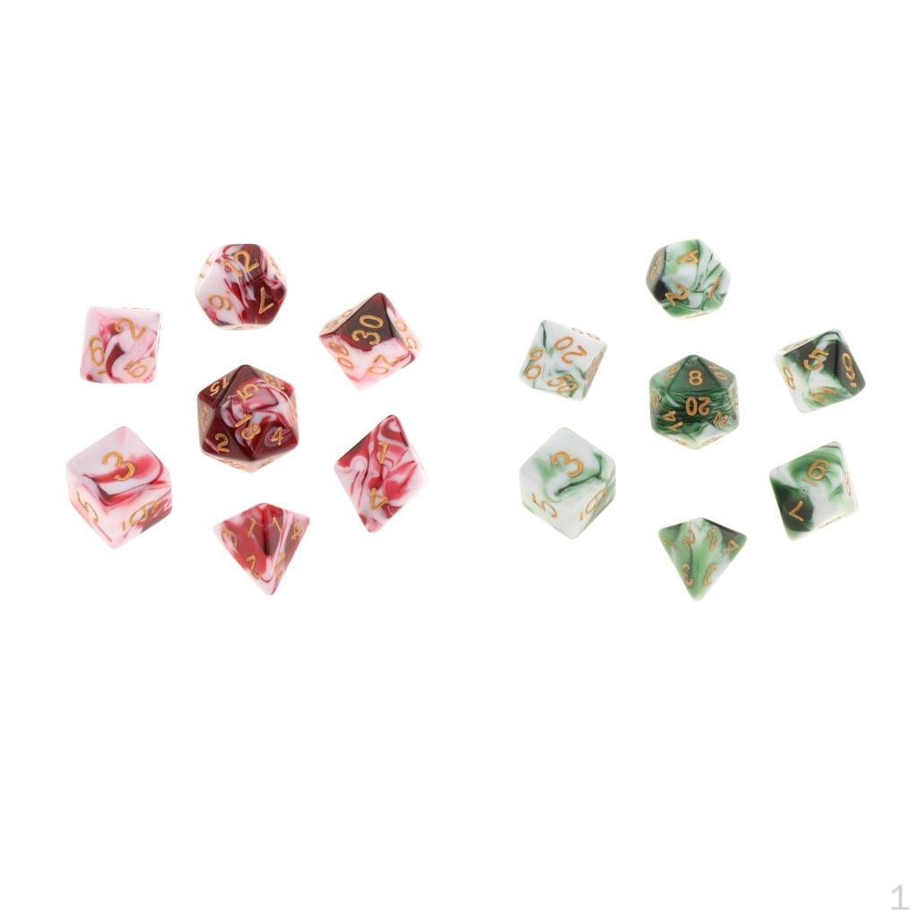 

Набор из 2 многогранных настольных игр двух цветов для Dnd