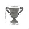 Decorative Iron Planter Ornamental Footed Vase Matte VintageStyle Light Gray C High Foot