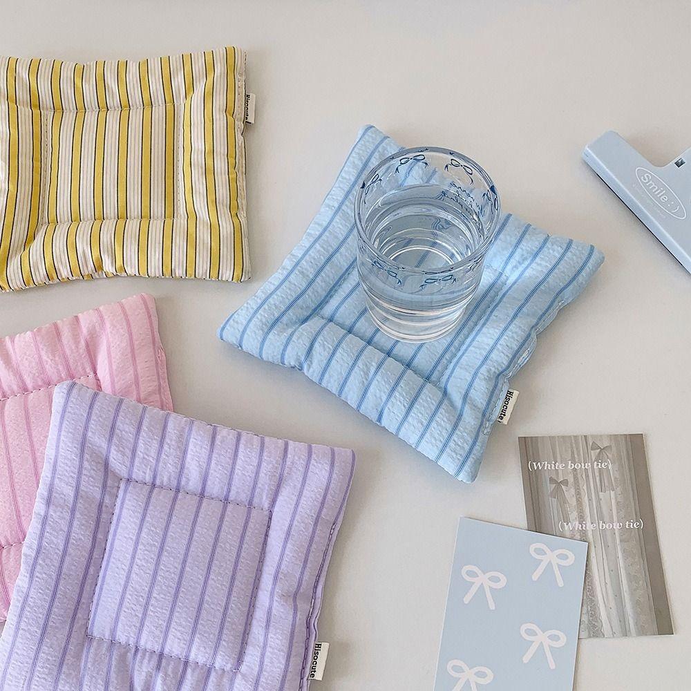 Cute Multi-color Square Coaster Handmade Cotton Heat Insulation Pad Embroidery Home Decoration Table Mat Placemats