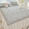 Summer Ice Silk Bed Skirt Cooling Mat Foldable Machine Washable Soft Latex Mattress Cover for Home Use
