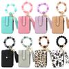 Faux Leather Card Holder Bracelet Keychain Bohemian Style Wristband Card Case Keyring  Everyday Use