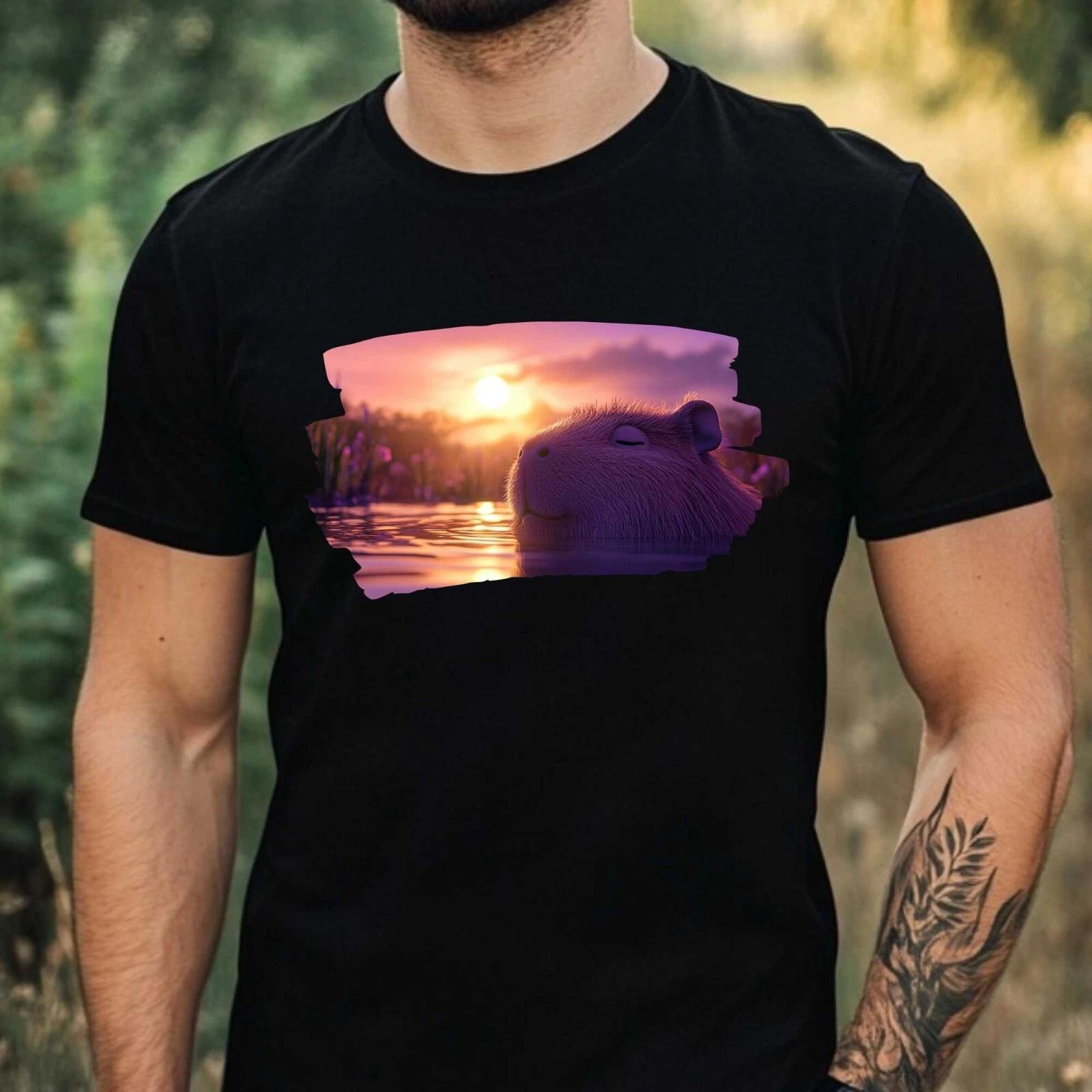 T-Shirt Herren Capybara Motiv Baumwolle Größe XS bis 5XL XXL
