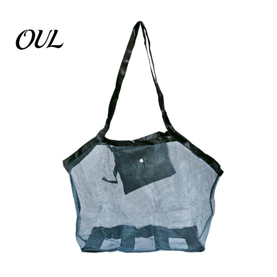 Beach Toy Storage Bag, Lightweight Foldable Mesh Breathable Compact Organizer Easy Carry Tote, for Outdoor Parties Travel Essentials Bag