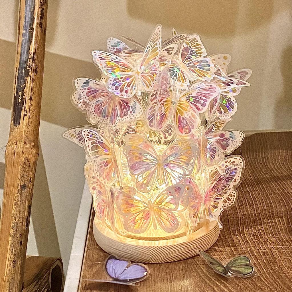 Luminous Butterfly Night Light Ornament - Ancient Style for TV Cabinet or Desk Decor