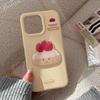 Strawberry Cake 15pro Max Apple 16 Mobile Phone Case Iphone17 Suitable for 13 Fun Food 12 Three Dimensional