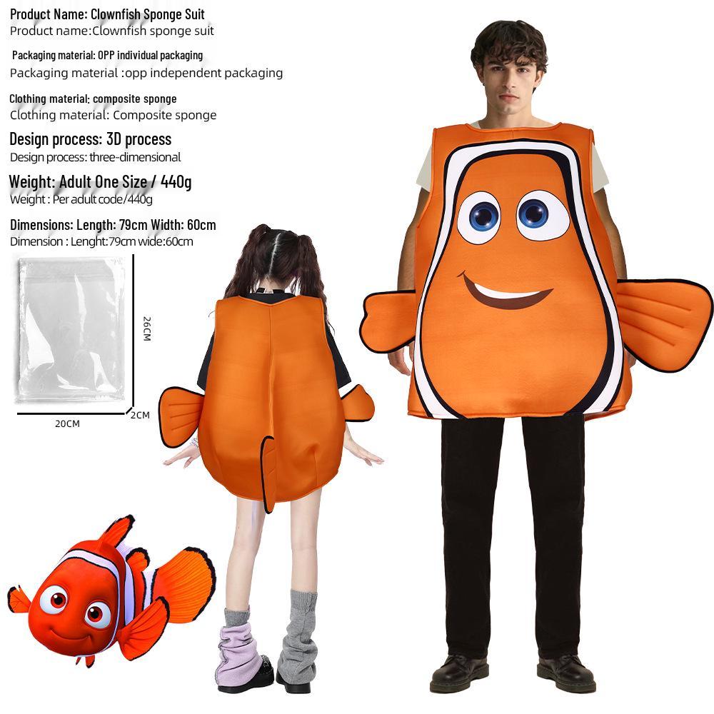 Halloween Clownfish Nemo Cosplay Sponge Costume Children s Size