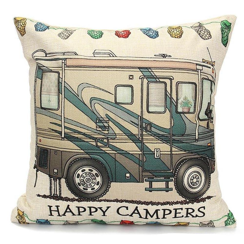 Potahy na polštář Happy Campers Pouzdro na polštář Camper Povlak na polštář do auta