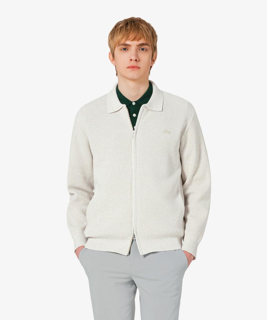 Lacoste Men'S Rib Collar Zip-Up Cardigan Ah403E-56G S7G