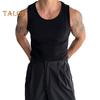 Men Summer Sport Vest O Neck Thread American Style Good Breathability Solid Color Sleeveless Sweat Absorption Pullover Gym Fitness Jogging Tank
