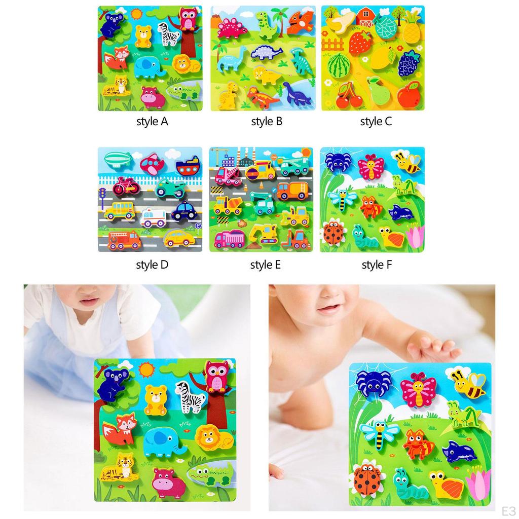 Montessori Wooden Puzzles, Activity Toys, Animal Developmental Toy, Toys for Baby, Toddlers,