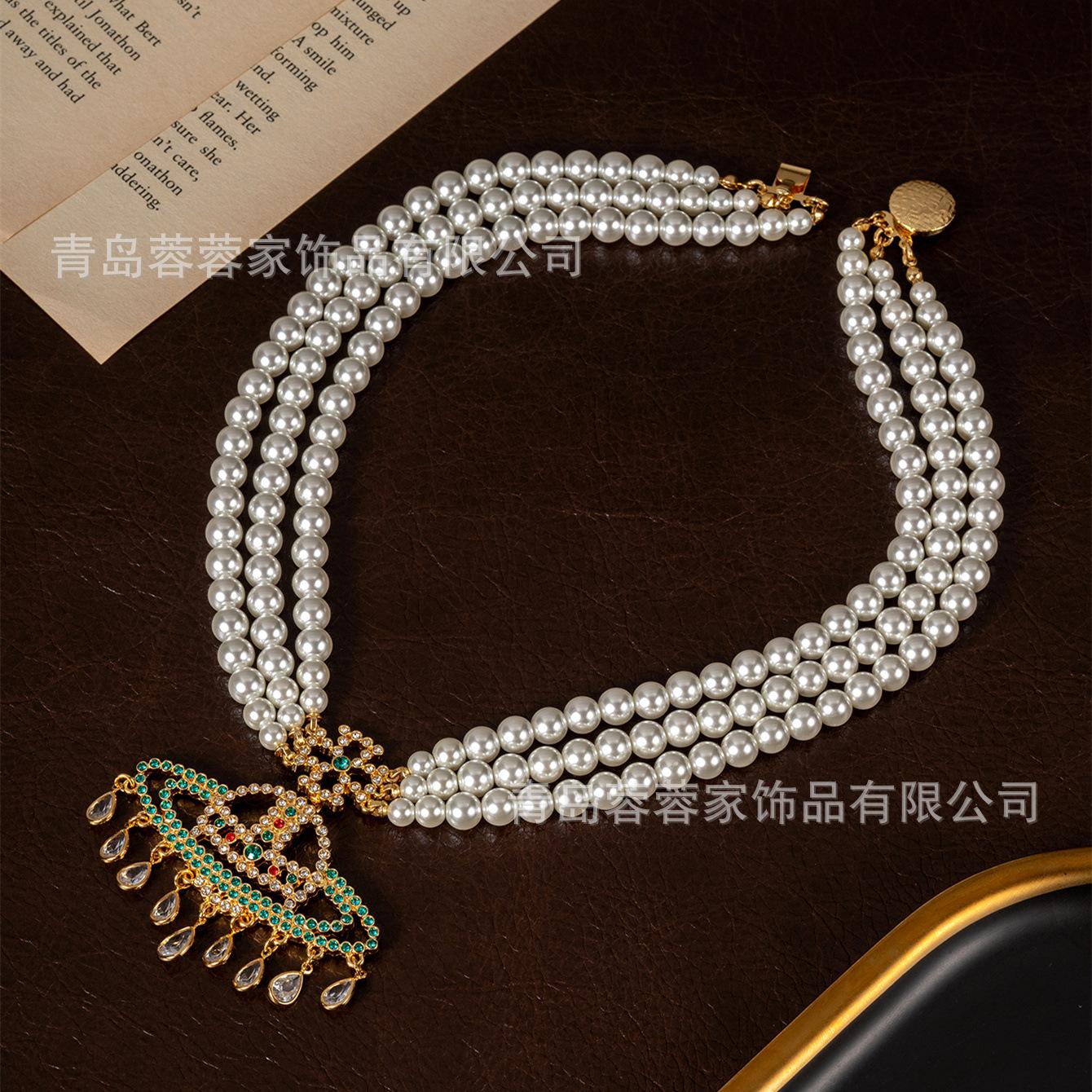 Трансграничное Средневековое Стиле Сатурн Жемчужное Ожерелье Вдовствующая Королева Вивиан Капля Воды Кисточка Винтажные Серьги