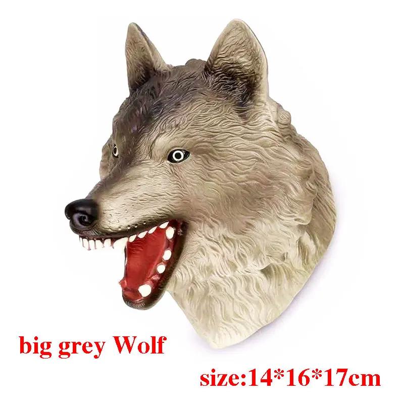 Soft Vinyl Rubber Animal Head Hand Puppet Figure Toys Gloves Model Gift Dinosaur Hand Puppet Toys For Halloween dress up
