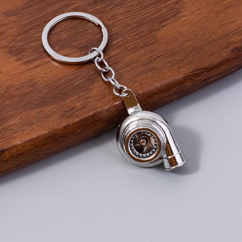 Rotating Turbocharger Blower Keychain: Creative Metal Pendant Gift