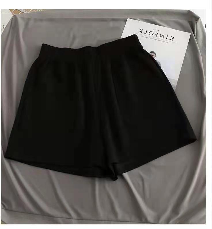 Summer New Version of Sports Shorts Women's High Waist Loose and Thin Wide-leg Pants Solid Color Cotton Casual Pants Tide