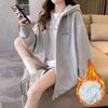 Women's Winter Warm Zipper Cardigan Hooded Loose Plus Size Hooded Top