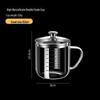 High Borosilicate Glass Cup, Heat-Resistant, Large Diameter, Double Scale, Steel Lid, Milk Cup.
