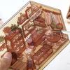 Cartoon Miniature Scene Stickers 3D Effect 4 Pieces Stress Relief Stickers Stress Relief Landscaping Decals For Craft