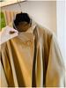 Korean Style High-End Stand-Up Collar Loose Mid-Length Trench Coat for Women