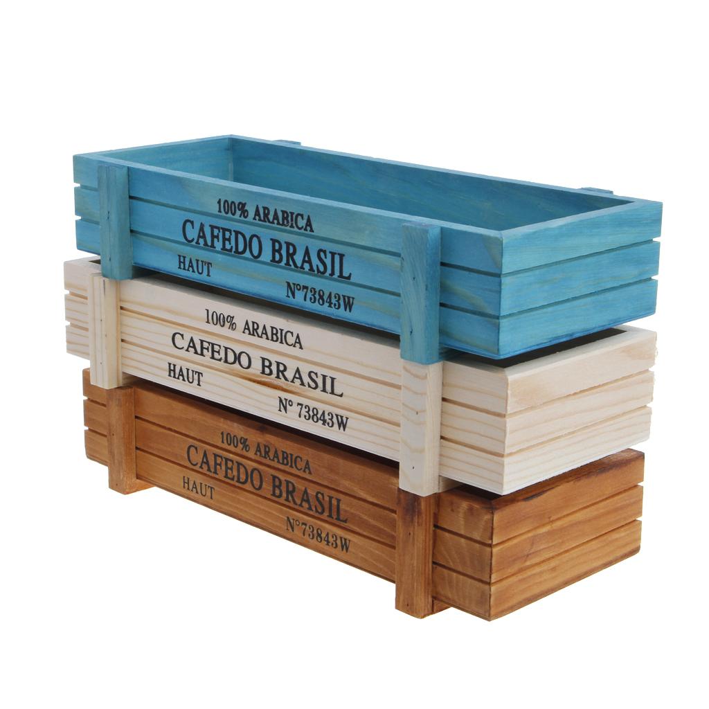 Vintage Succulent Flower Pot Plant Growing Container Wooden Plants Container Box Rectangular Flower Pots Flower Planters