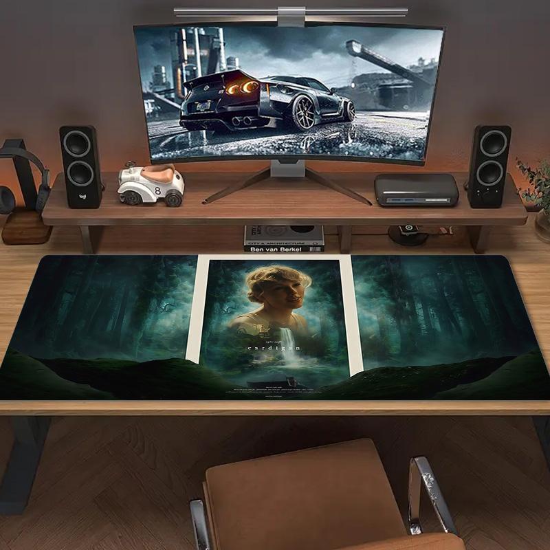 Taylor Swift Mousepad in Pizzo Monocolore Grande Cuscino per Tavolo da Gioco Antiscivolo per Laptop Tablet Mousepad Grande Tappetino XXL Tappetino per Mini PC con Bordo Bloccato