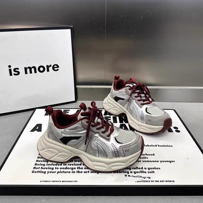 Paris Fashion Thick-soled Velvet Dad Shoes Women's 2025 New Height-increasing and Thin Retro Versatile Casual Sports Shoes